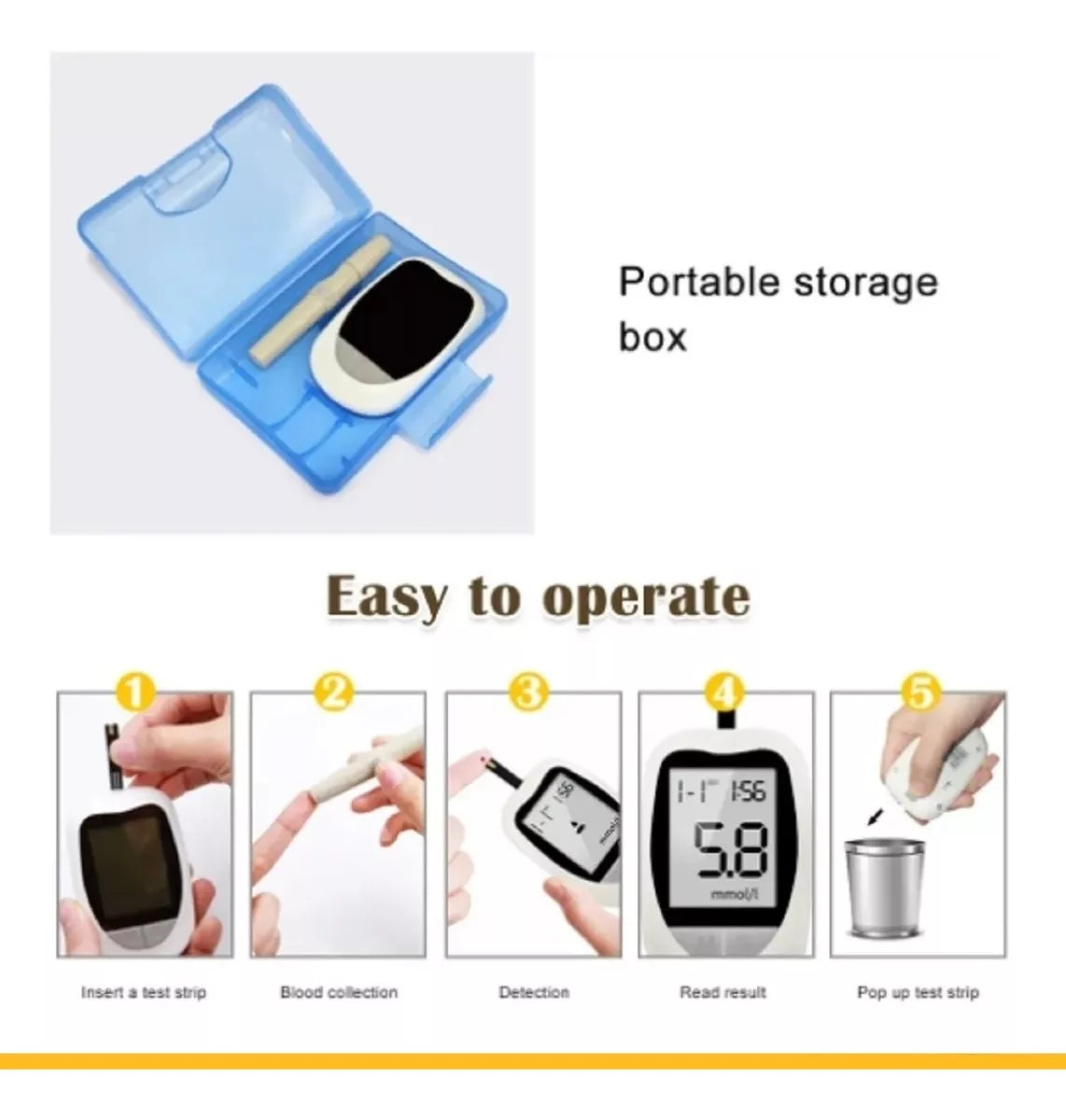 🩸 MEDIDOR DE GLUCOSA EN SANGRE DIGITAL KH100 – MONITOREO PRECISO Y RÁPIDO