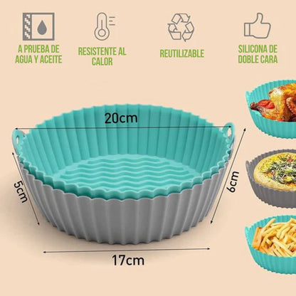 🍽️ PACK x4 MOLDES DE SILICONA PARA FREIDORA DE AIRE – COCINA LIMPIA Y SIN ESFUERZO